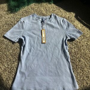 SKIMS Blue Violet Cotton Rib T-Shirt